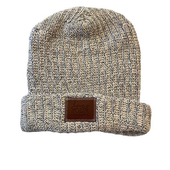 Love Your Melon Accessories - NWOT Love Your Melon Grey Blue White Beanie Hat